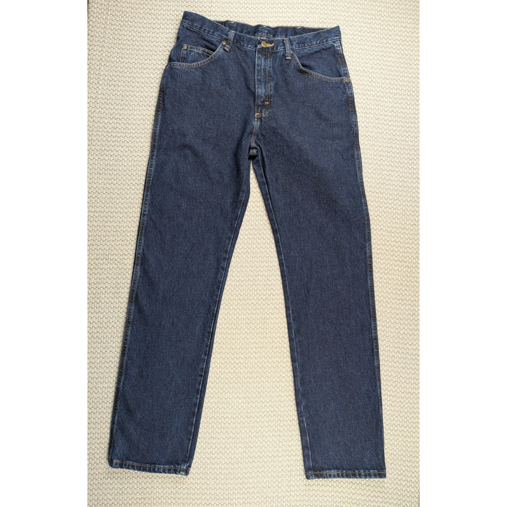 Wrangler Jeans Mens 34Wx34L Dark Blue Regular Fit 100% Cotton